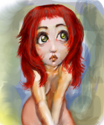 Red hair nude Dollfie by darkcla