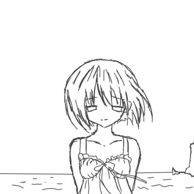 Girl at sea coloring page. by artfreaksue