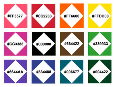 PPAT Color Palette (w/ Hex Codes)