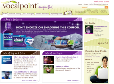 Vocalpoint Homepage 