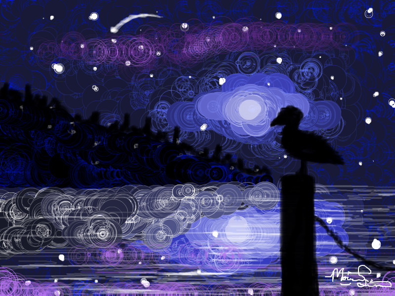 Starry Night ← a landscape Speedpaint drawing by Artmaniac14 - Queeky