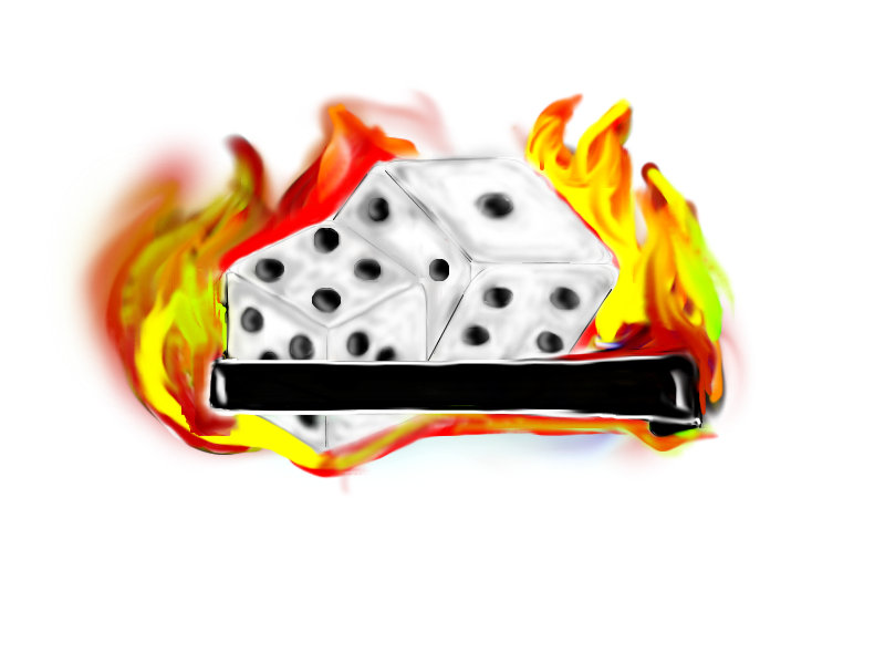 Flaming Dice ← an abstract Speedpaint drawing by Analytheque - Queeky
